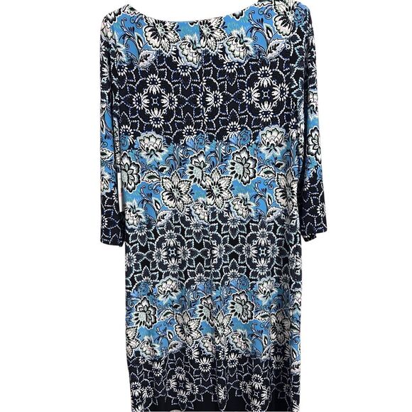Jessica Howard Blue White Floral Border Print Sheath Dress Women’s Size 10 - Picture 7 of 10